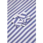 Puplin-csíkos.3D virággal sötétkék
