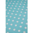Pamutvászon-pöttyös.türkizkék/fehér_12