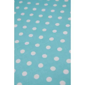 Pamutvászon-pöttyös.türkizkék/fehér_12