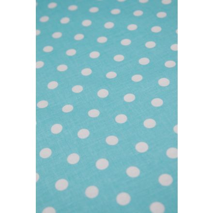 Pamutvászon-pöttyös.türkizkék/fehér_12