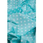 Pamutvászon-pöttyös.türkizkék/fehér_12