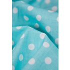 Pamutvászon-pöttyös.türkizkék/fehér_12