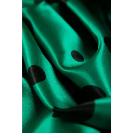 Szatén-pöttyös.smaragdzöld/fekete_12