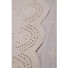 Rusztikus bordűrös himzett szövet.fehér