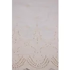 Rusztikus bordűrös himzett szövet.fehér