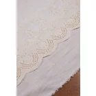 Rusztikus bordűrös himzett szövet.fehér