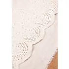 Rusztikus bordűrös himzett szövet.bézs