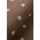 Rusztikus bordűrös himzett szövet.barna