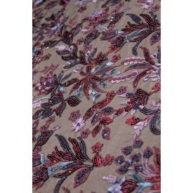 Tüll-himzett/flitteres.kék