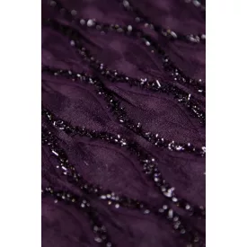 Chiffon-lurex mintás.padlizsánlila 