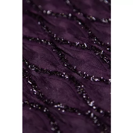 Chiffon-lurex mintás.padlizsánlila 