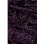Chiffon-lurex mintás.padlizsánlila 