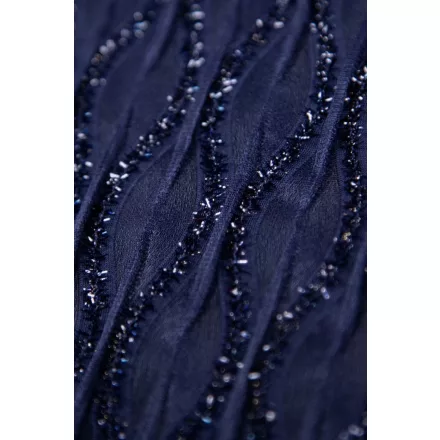 Chiffon-lurex mintás.sötétkék