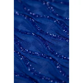 Chiffon-lurex mintás.királykék