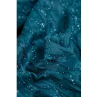 Chiffon-lurex mintás.petrolkék