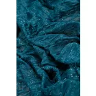 Chiffon-lurex mintás.petrolkék