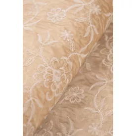 Tencel-üvegfényű/himzett.bézs