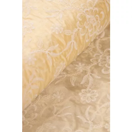 Tencel-üvegfényű/himzett.sárga
