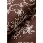 Tencel-üvegfényű/himzett virágos.barna
