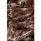 Tencel-üvegfényű/himzett virágos.barna
