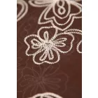 Tencel-üvegfényű/himzett virágos.barna