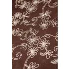 Tencel-üvegfényű/himzett virágos.barna