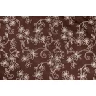 Tencel-üvegfényű/himzett virágos.barna