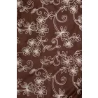Tencel-üvegfényű/himzett virágos.barna