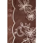 Tencel-üvegfényű/himzett virágos.barna
