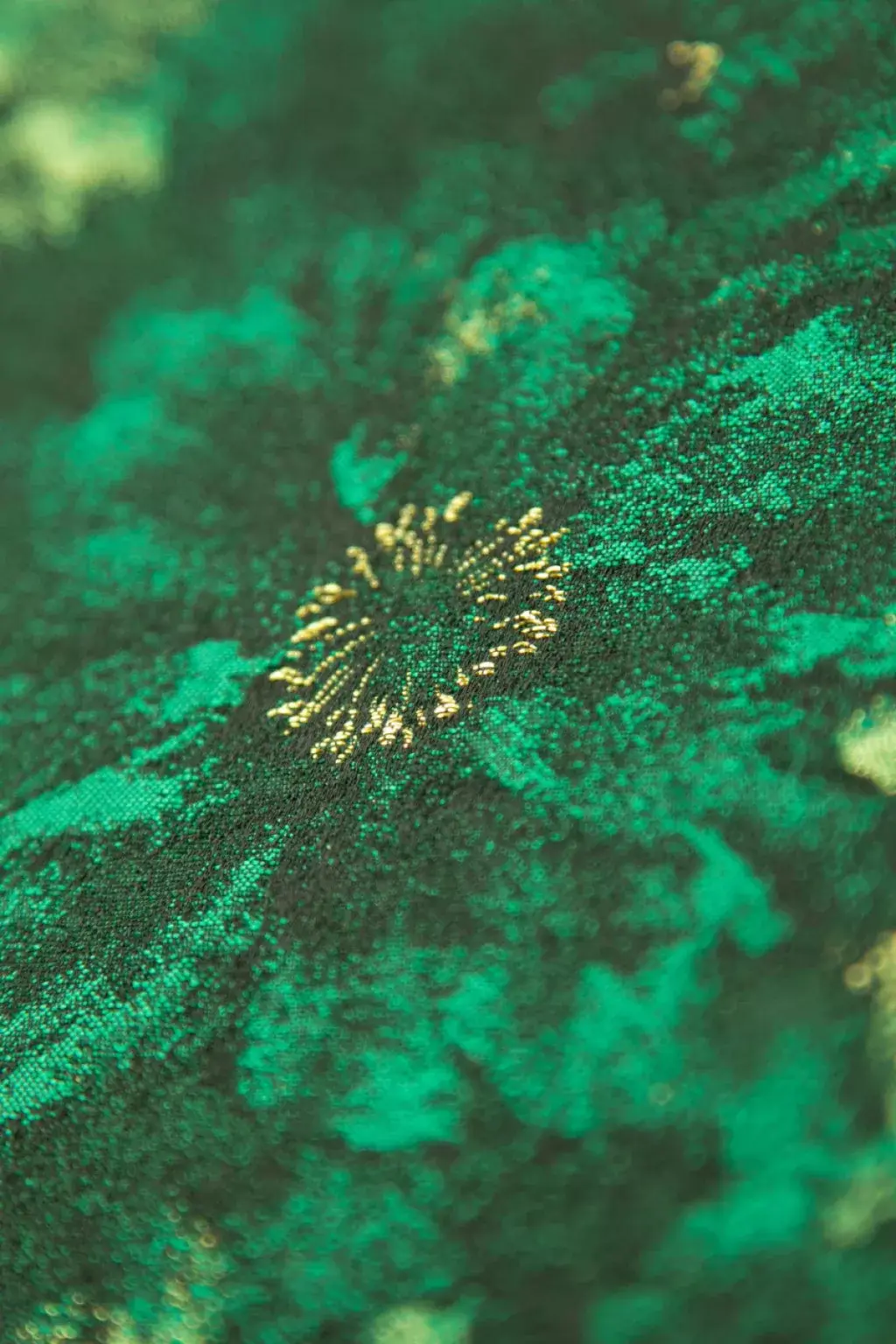 Jacquard zöld mintás anyag