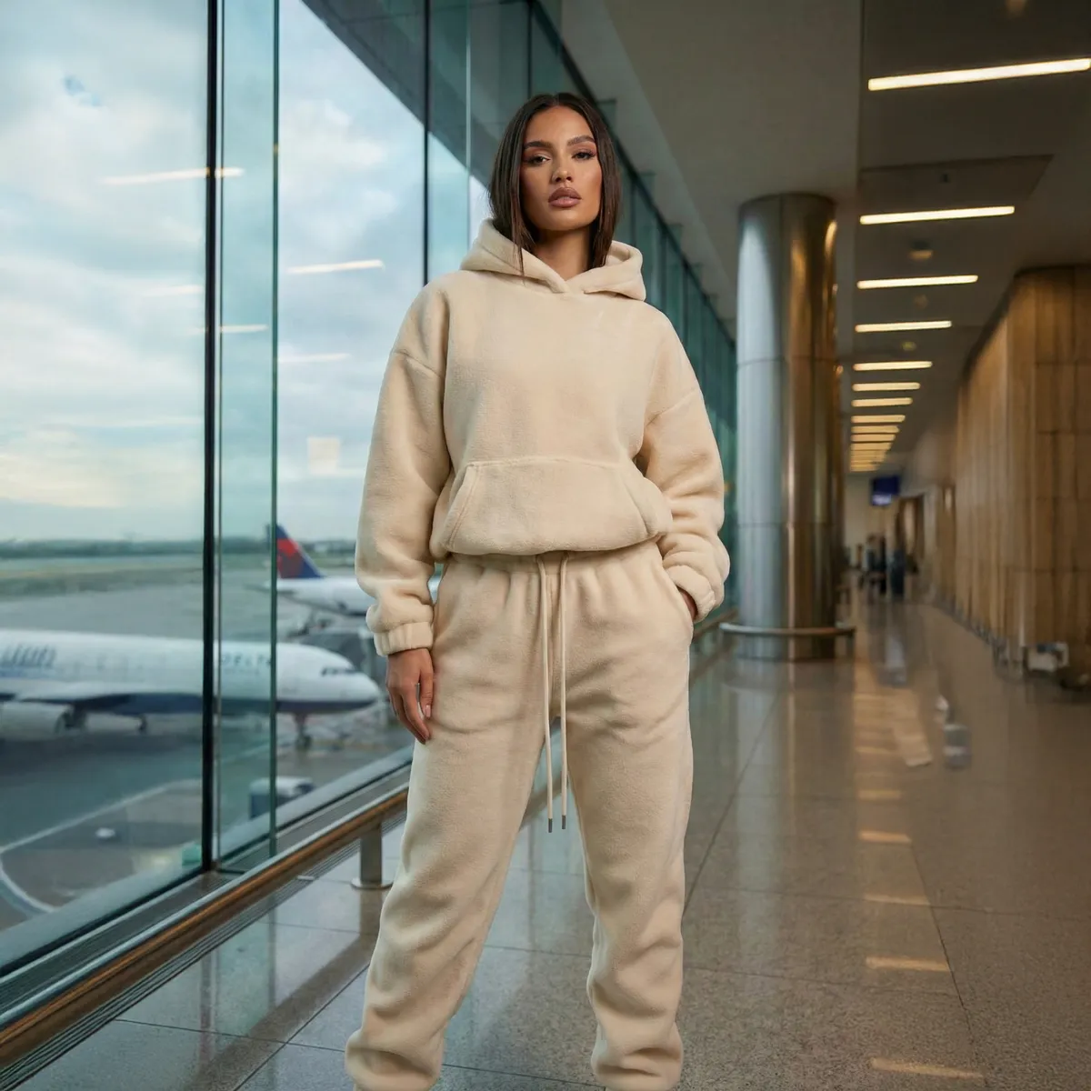 Ekrü melegítő szett